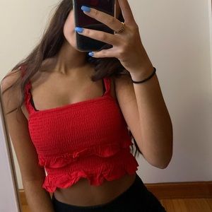 Red crop top